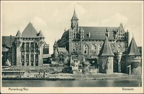 Marienburg Malbork Schloss/Ordensburg Marienburg - Westseite 1924