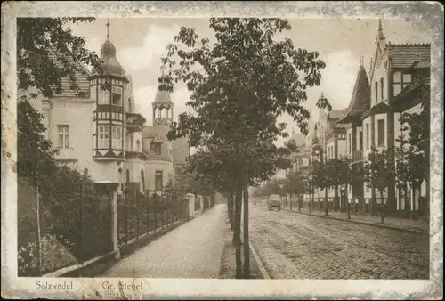 Ansichtskarte Salzwedel Straße Großer Stegel 1909