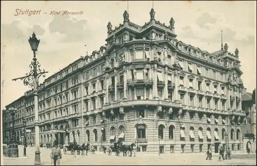 Ansichtskarte Stuttgart Hotel Marquardt - Straße 1913