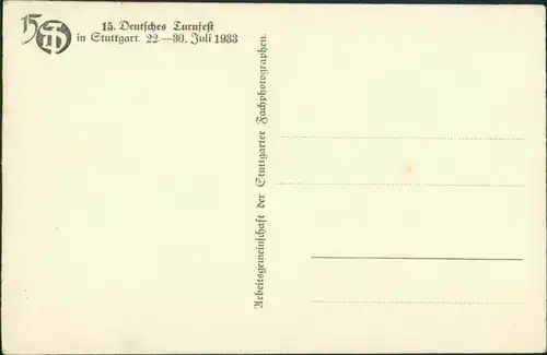 Ansichtskarte Stuttgart 15. Deutches Turnfest Eröffnungsfeier 1933