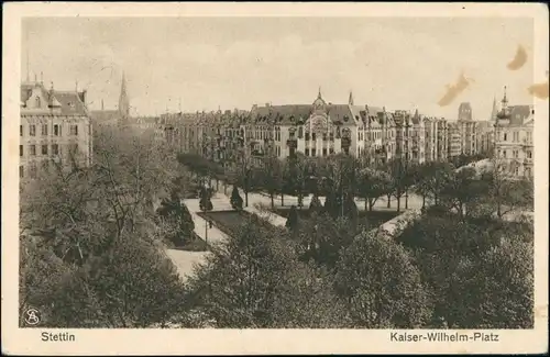 Postcard Stettin Szczecin Kaiser Wilhelmplatz - Straßen 1929