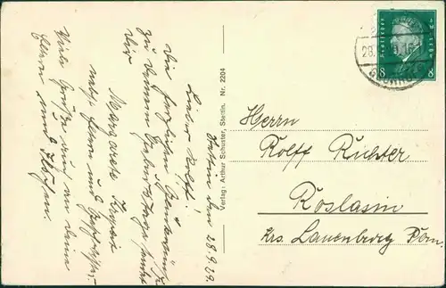 Postcard Stettin Szczecin Kaiser Wilhelmplatz - Straßen 1929