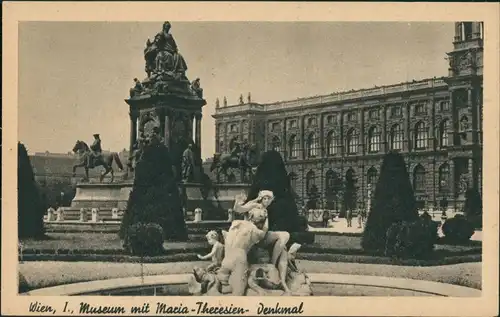 Ansichtskarte Wien Naturhistorisches Nationalmuseum - Denkmal 1928
