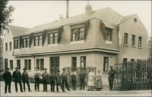 Ansichtskarte Leipzig Arbeiter vor Fabrik 1911