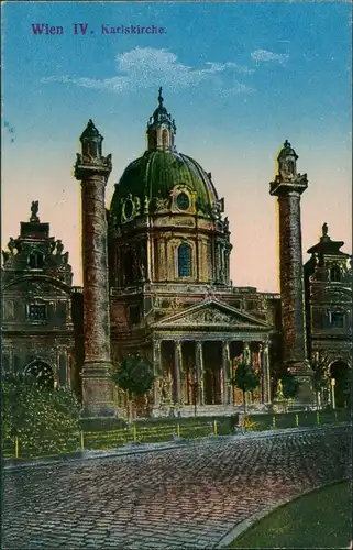 Ansichtskarte Wien Karlskirche 1914