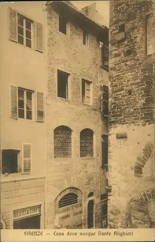 Florenz Firenze Casa dove nacque Dante Alighieri/Altes Privates Wohnhaus 1910