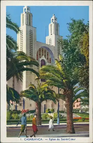 Casablanca الدار البيضاء; (al-Dār al-bayḍāʾ) Eglise du Sacré Coeu   1970