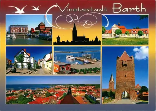 Ansichtskarte Barth Hafen, Tor, Fräuleinstift, Teilansicht 1995