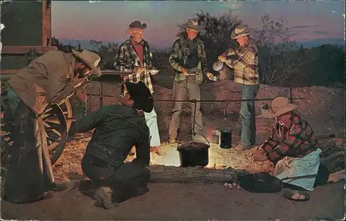Ansichtskarte  CATTLE ROUND-UP of music and cofee with Cowboys 1966