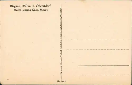 Birgsau-Oberstdorf (Allgäu) Panorama-Ansicht mit Hotel Pension Kasp. Meier 1930