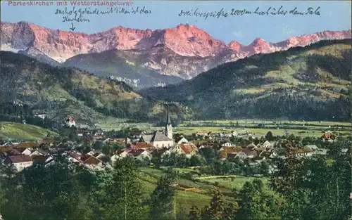 .Bayern Panorama-Ansicht Alpen Blick Panorama Wettersteingebirge 1910