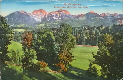 Berchtesgaden Panorama-Ansicht Alpen Partie Hoher Göll, Brett und Jener 1910