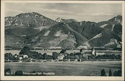 Chiemsee Fraueninsel Chiemsee Alpen Fernansicht mit Hochfelln 1930