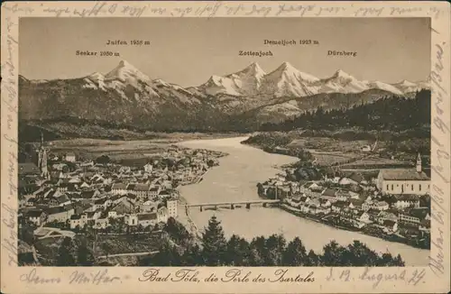 Ansichtskarte Bad Tölz Panorama-Ansicht der "Perle des Isartals" 1924