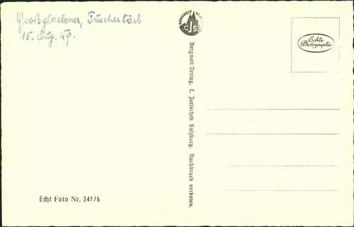 Zell am See Großglockner Kreuz am Fuschertorl Glocknergruppe 1949