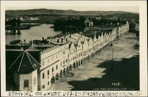 Postcard Teltsch Telč Laubengang - Häuser 1934