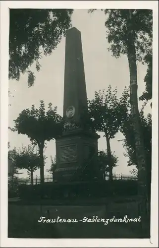 Postcard Trautenau Trutnov Gablenzdenkmal 1934