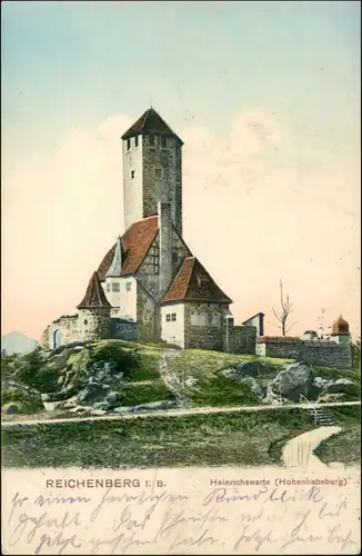 Postcard Reichenberg Liberec Heinrichswarte Hohenhabsburg 1908