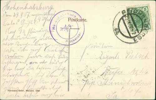 Postcard Reichenberg Liberec Heinrichswarte Hohenhabsburg 1908