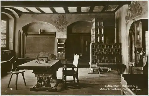 Ansichtskarte Lutherstadt Wittenberg Melanchthonhaus - Studierzimmer 1928