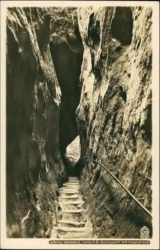 Hohnstein (Sächs. Schweiz) Wolfsschlucht, Sächs. Schweiz 1928 Walter Hahn:3291