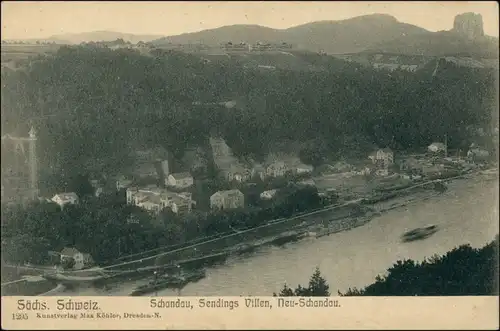 Ansichtskarte Bad Schandau Sendings Villen 1913