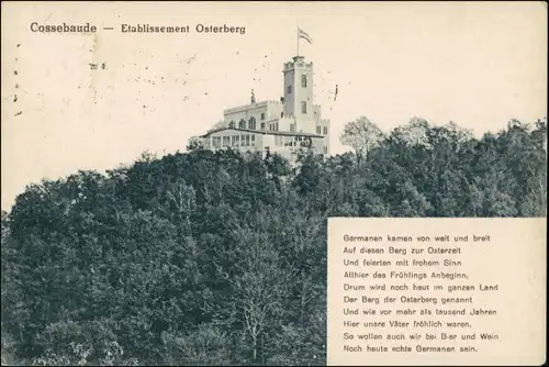 Ansichtskarte Cossebaude-Dresden Ausflugsgaststätte Osterberg Text 1927