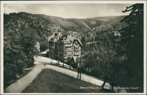 Ansichtskarte Schwarzburg Hotel zum Weissen Hirschen 1932