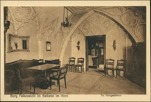 Ansichtskarte Pansfelde-Falkenstein/Harz Burg Falkenstein - Königssaal 1922