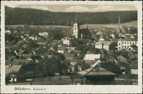 Postcard Schluckenau Šluknov Stadt, Fabriken 1932