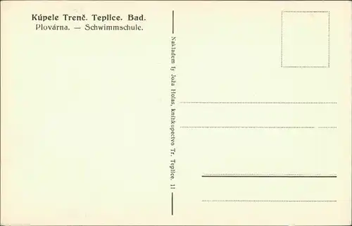 Trentschin-Teplitz Trenčianske Teplice Trencsénteplic Schwimmschule  1928