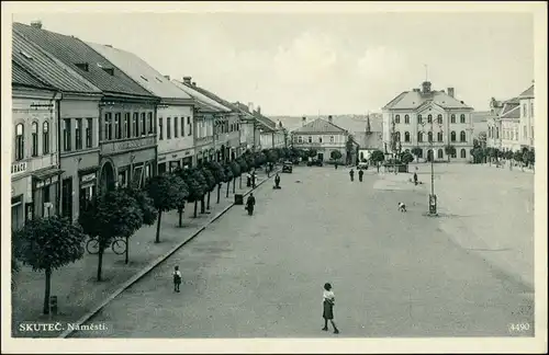 Postcard Skutsch Skuteč Marktplatz 1940