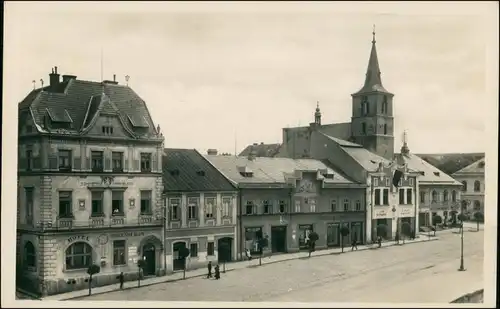 Postcard Skutsch Skuteč Marktplatz - Geschäfte 1940