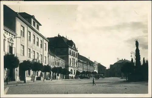 Postcard Skutsch Skuteč Marktplatz - Brunnen 1936