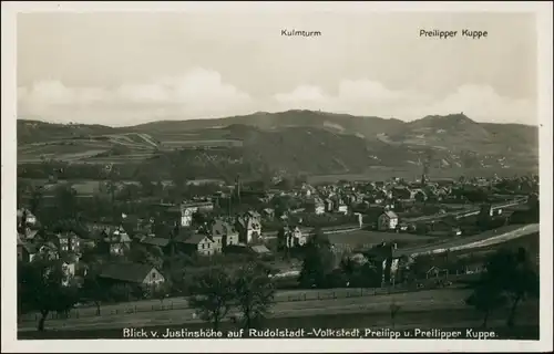 Ansichtskarte Rudolstadt Blick von der Justinhöhe 1930
