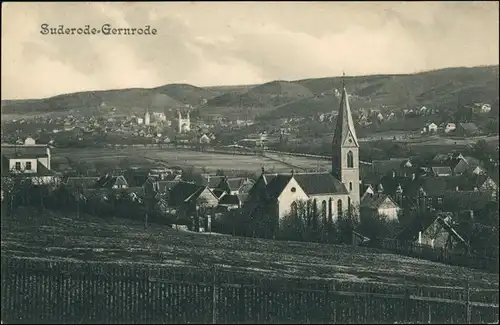 Ansichtskarte Bad Suderode Blic auf die Stadt 1909