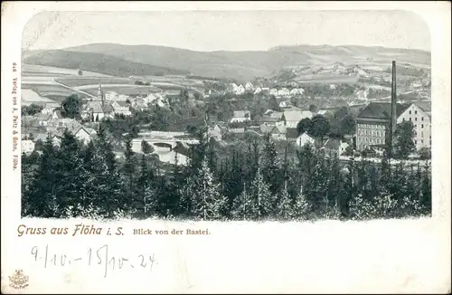 Ansichtskarte Flöha (Sachsen) Stadt, Fabrikanlage 1908