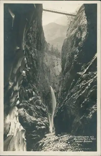 Ansichtskarte Grainau Waterfall/Höllentalklamm Wasserfall 1929