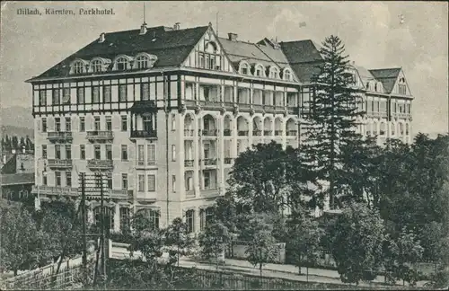 Ansichtskarte Villach Partie am Parkhotel 1923