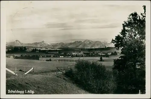 Ansichtskarte Scheidegg Stadtpartie 1937