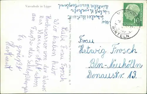 Ansichtskarte Varenholz (Kr. Lippe) MB: Schloß, Fähre 1958