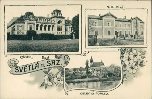 Swietla ob der Sasau Světlá nad Sázavou 3 Bild: Stadt, Schloss 1918