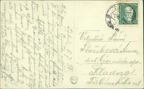 Postcard Třeboň Parkpartie - Weg 1930