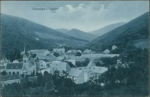 Trentschin-Teplitz Trenčianske Teplice Trencsénteplic Straßenpartie 1912