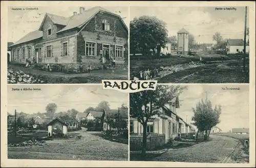 Ratschitz (Skutsch) Radčice (Skuteč) 4 Bild: Straßen, Gasthaus 1926