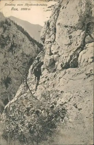 Ansichtskarte Altenberg an der Rax Bergsteiger am Akademikersteig 1909