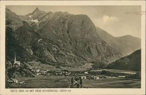 Ansichtskarte Oetz Blick auf die Stadt 1923