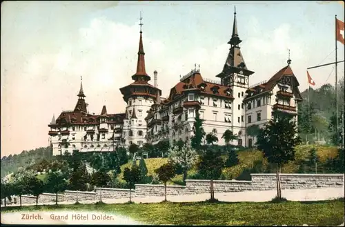 Ansichtskarte Zürich Grand Hotel Dolder 1908