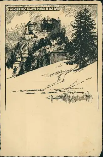 Ansichtskarte Salzburg Festung Hohensalzburg - Künstlerkarte 1927