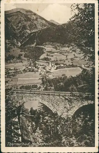 Bad Hofgastein Panorama-Ansicht Blick über Brücke Viadukt zu den Bergen 1930